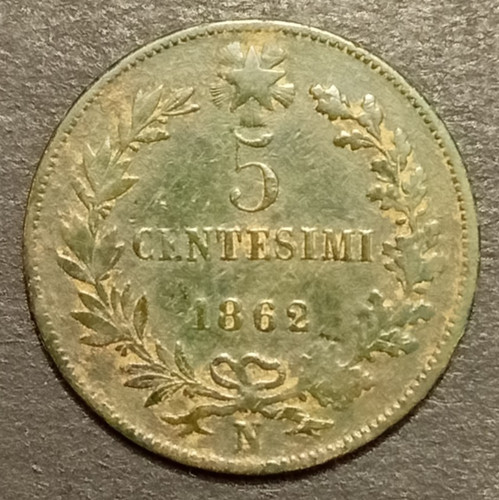 Centesimi lire valore - valore, 1862