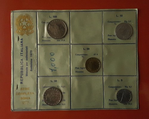 Serie valori 1975 50 lire - serie,