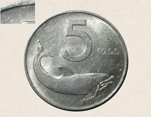 Errore 5 lire 1955 - errore,