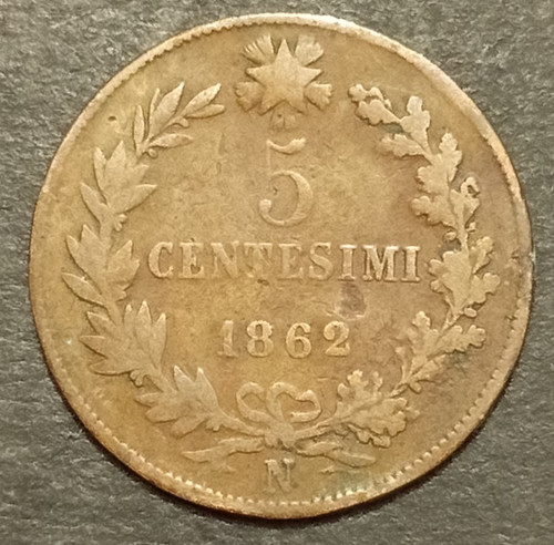 Centesimi lire valore 1862 - 5,