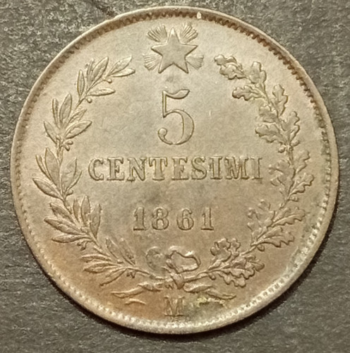 Centesimi lire valore 1861 - 5,