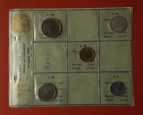 Serie valori 1975 100 lire - 1975,